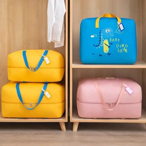 Storage Bags Cartoon Pattern Double Zipper 120 Gsm ( Random Color )