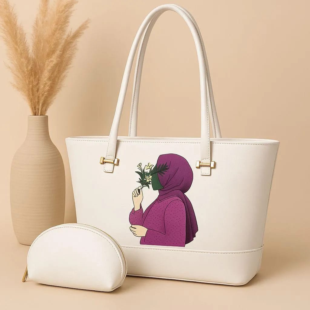 Women's PU Leather Printed Hand Bag Set
