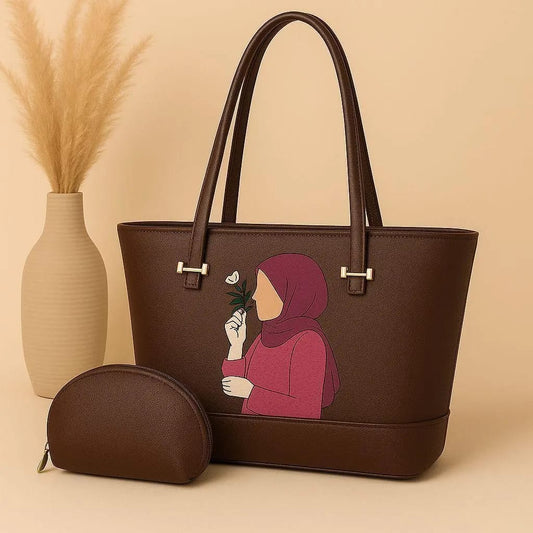 Women's PU Leather Printed Hand Bag Set