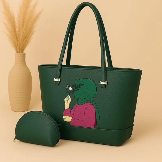 Women's PU Leather Printed Hand Bag Set